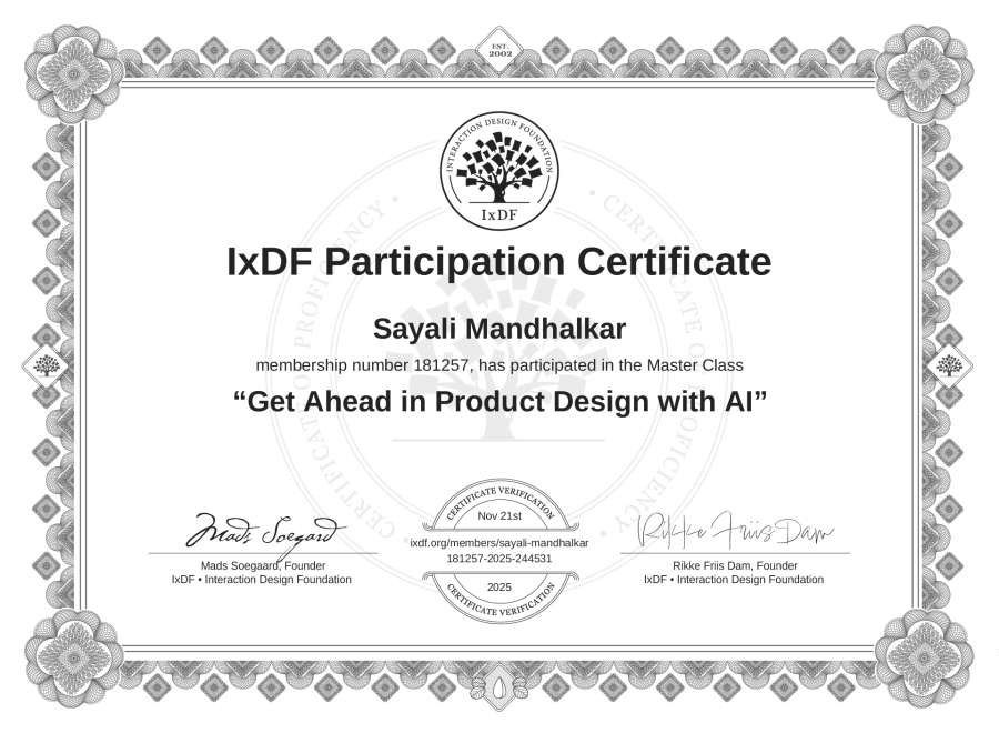 Get Ahead in Product Design with AI certificate