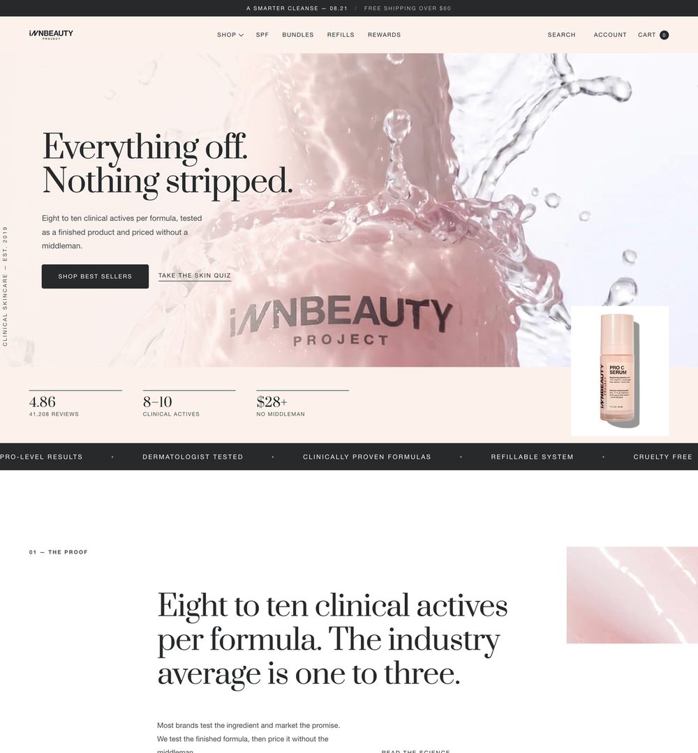 INNBEAUTY storefront hero