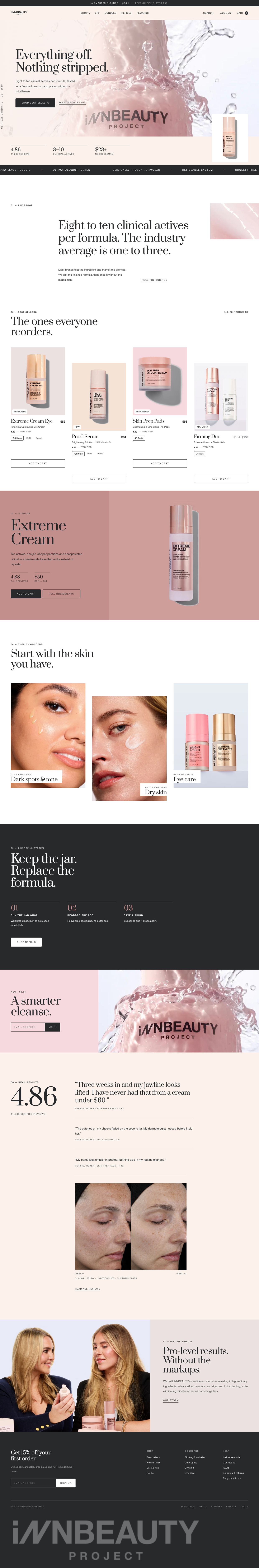 Homepage, desktop