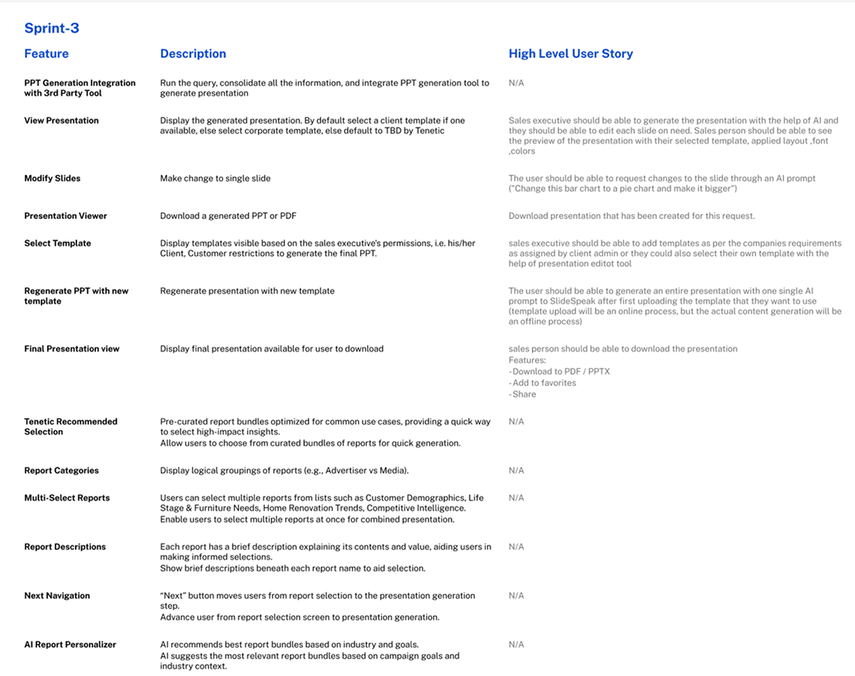 Template selection, transparent generating state, presentation editor