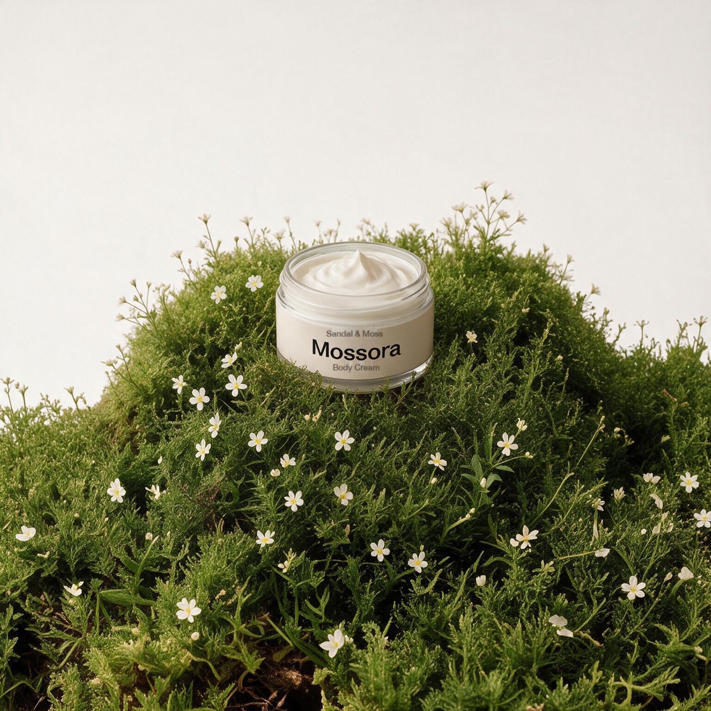 The jar on flowering moss